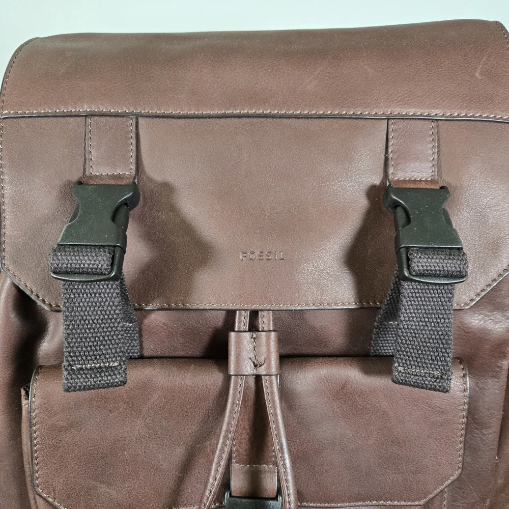 Fossil Weston Brown Leather Backpack‎